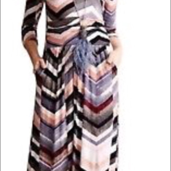 Anthropologie- Maeve Novella Slim Chevron Maxi - Picture 3 of 4